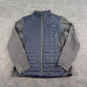 The North Face Jacket Mens XL Blue Gray Nylon Thermoball Hybrid Quilted Full Zip